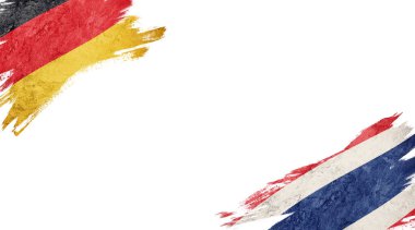 Beyaz Arkaplanda Almanya ve Tayland Bayrakları